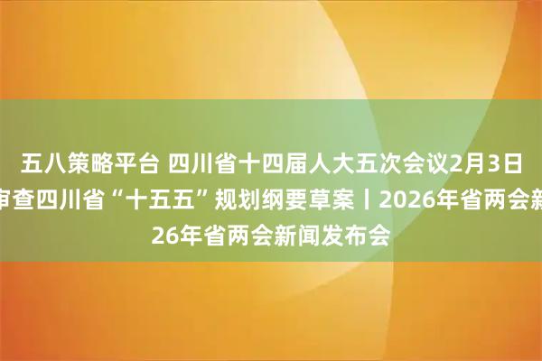 五八策略平台 四川省十四届人大五次会议2月3日召开，将审查四川省“十五五”规划纲要草案丨2026年省两会新闻发布会