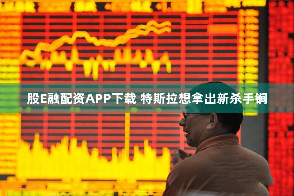 股E融配资APP下载 特斯拉想拿出新杀手锏