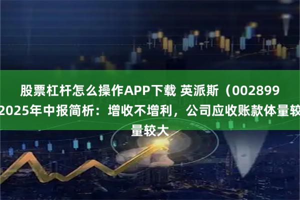股票杠杆怎么操作APP下载 英派斯（002899）2025年中报简析：增收不增利，公司应收账款体量较大